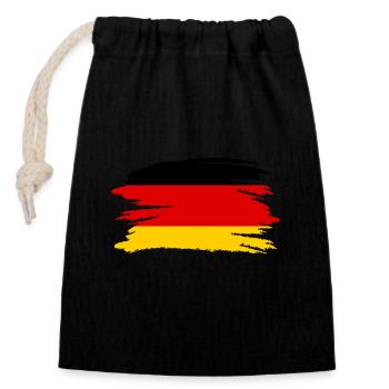 Drapeau de l’Allemagne - Sac cadeau en coton avec cordon (14 x 20 cm) - noir - Devant