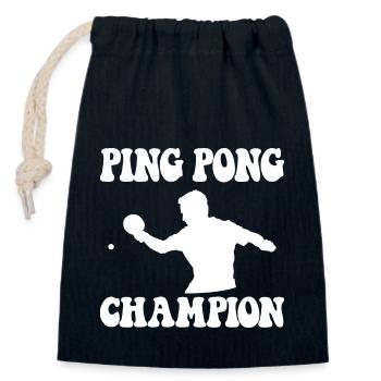Ping Pong Champion Design Tennis de table et - Sac cadeau en coton avec cordon (14 x 20 cm) - bleu marine - Devant