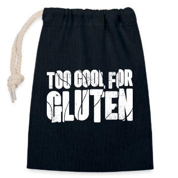 Too Cool For Gluten - Lustiges Zöliakie Design - Verschließbarer Geschenkbeutel aus Baumwolle (14x20cm) - Navy - Vorne
