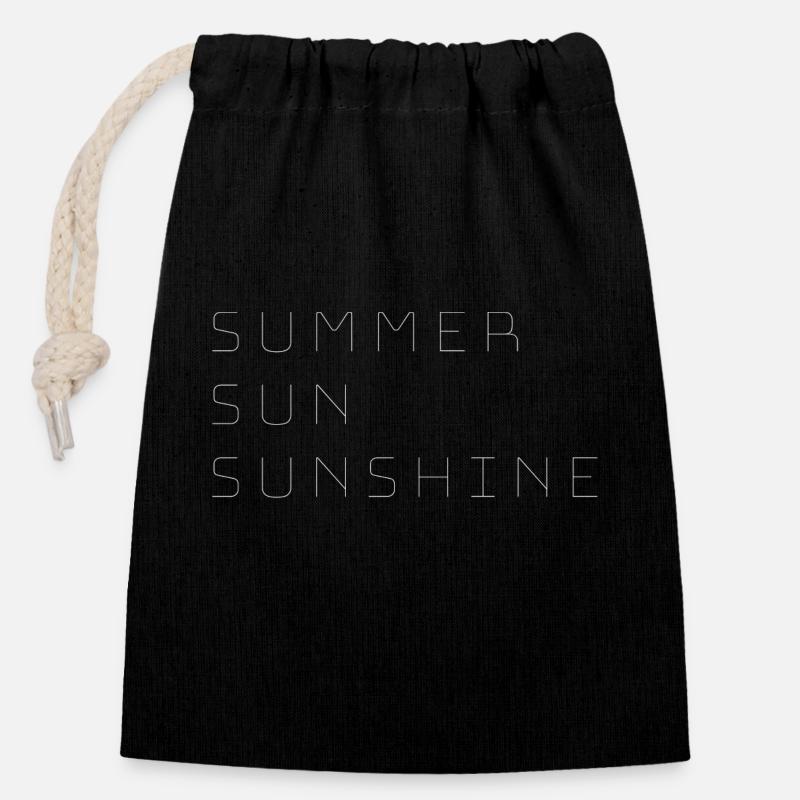 Soleil d’été Soleil Sommer Sonne Sonnenschein - Sac cadeau en coton avec cordon (14 x 20 cm) - noir