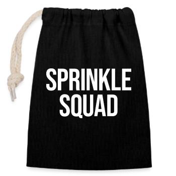 Sprinkle Squad - Lustiges Donut Geschenk - Verschließbarer Geschenkbeutel aus Baumwolle (14x20cm) - Schwarz - Vorne