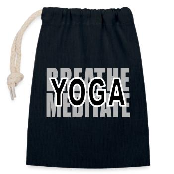Yoga, Reple und Meditieren - Verschließbarer Geschenkbeutel aus Baumwolle (14x20cm) - Navy - Vorne