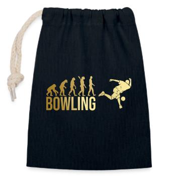 Evolution Bowling - Verschließbarer Geschenkbeutel aus Baumwolle (14x20cm) - Navy - Vorne