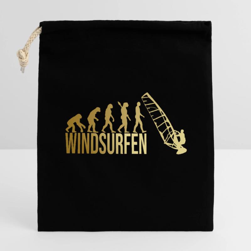 Evolution Windsurfen Verschließbarer Geschenkbeutel aus Baumwolle (14x20cm)