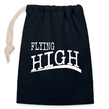 birds in flight funny quote funny sayings - Closable cotton gift bag (14x20cm) - navy - Front