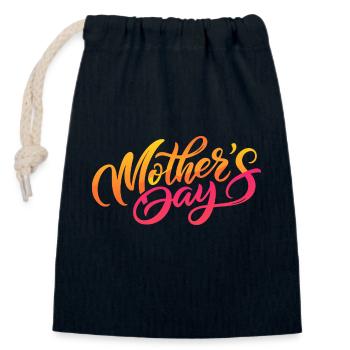 MOTHER'S DAY - Closable cotton gift bag (14x20cm) - navy - Front