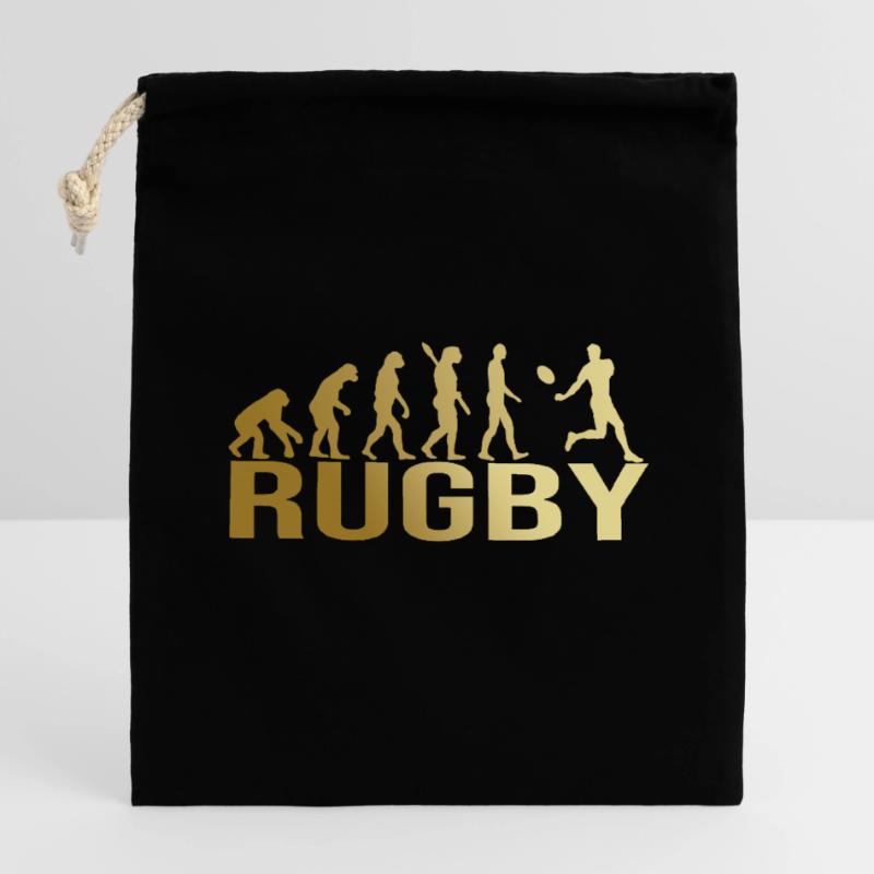 Evolution Rugby Verschließbarer Geschenkbeutel aus Baumwolle (14x20cm)