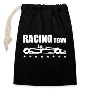 Racing Team - Closable cotton gift bag (14x20cm) - black - Front