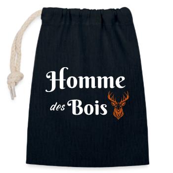 Man of the Woods - Closable cotton gift bag (14x20cm) - navy - Front