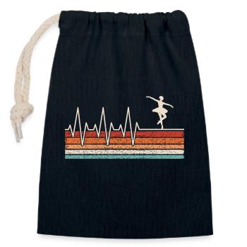 Ballet dancer heartbeat - Closable cotton gift bag (14x20cm) - navy - Front