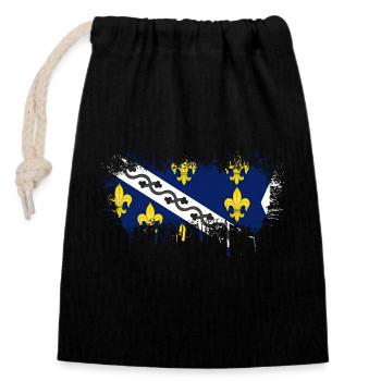 Bosnia in herzegovina europe sarajavo flag mostar - Closable cotton gift bag (14x20cm) - black - Front