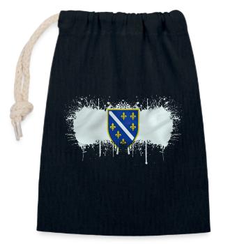 Bosnia in herzegovina europe sarajavo flag mostar - Closable cotton gift bag (14x20cm) - navy - Front