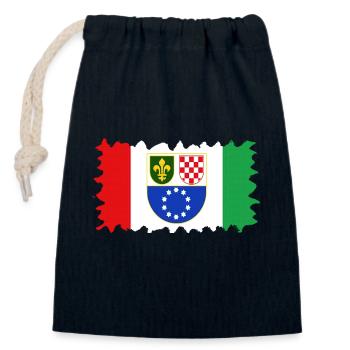 Bosnia in herzegovina europe sarajavo flag mostar - Closable cotton gift bag (14x20cm) - navy - Front