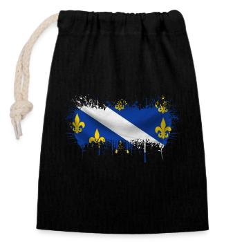 Bosnie-Herzégovine europe sarajavo drapeau mostar - Sac cadeau en coton avec cordon (14 x 20 cm) - noir - Devant