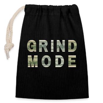 Grind Mode Dollar Bill Texture Motivation - Sac cadeau en coton avec cordon (14 x 20 cm) - noir - Devant