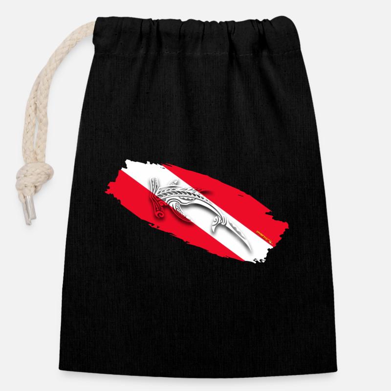 Plongée Shark - Sac cadeau en coton avec cordon (14 x 20 cm) - noir