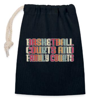 Basketball Boyfriend Family Reunion - Closable cotton gift bag (14x20cm) - navy - Front