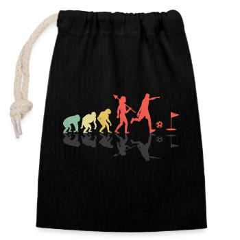 Footgolf Evolution Foot Golf Jouer Footgolfeurs F - Sac cadeau en coton avec cordon (14 x 20 cm) - noir - Devant