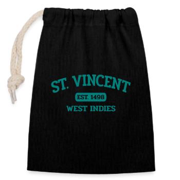 Saint Vincent - Kingstown - Caribbean - West Indies - Closable cotton gift bag (14x20cm) - black - Front