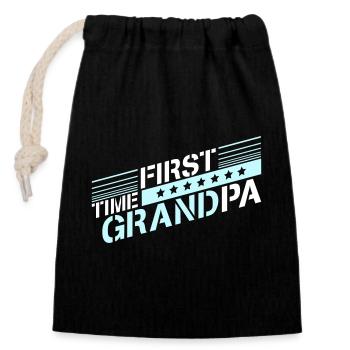 First Time Grandpa Best Grandpa Grandpa Love Grandpa - Closable cotton gift bag (14x20cm) - black - Front