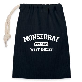 Monserrat - Plymouth - Caribbean - West Indies - Closable cotton gift bag (14x20cm) - navy - Front