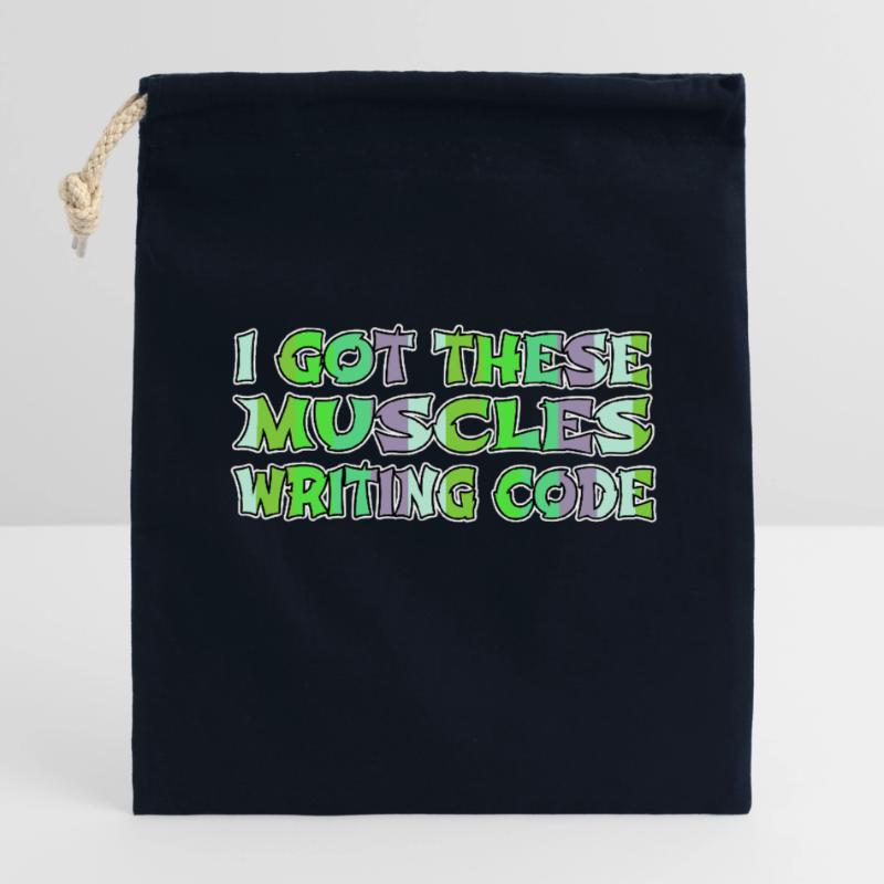 present joke programming languages informatics Closable cotton gift bag (14x20cm)