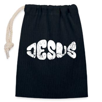 Jesus - Fisch - Liebe - Gläubige - Geschenk - Verschließbarer Geschenkbeutel aus Baumwolle (14x20cm) - Navy - Vorne