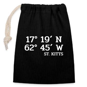 Saint Kitts Coordinates - Coordinates - Caribbean - Closable cotton gift bag (14x20cm) - black - Front