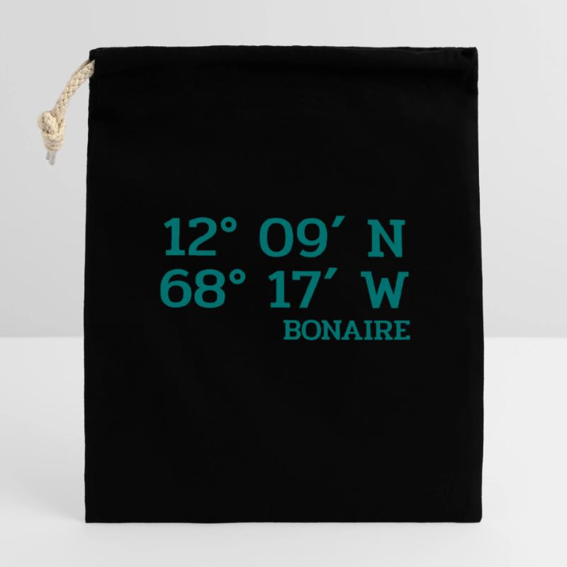 Bonaire Coordinates - Coordinates - Caribbean Closable cotton gift bag (14x20cm)