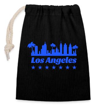 los angeles - Verschließbarer Geschenkbeutel aus Baumwolle (14x20cm) - Schwarz - Vorne