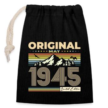 Original Mai 1945 Jahrgang 1945 Geburtstag 1945 - Verschließbarer Geschenkbeutel aus Baumwolle (14x20cm) - Schwarz - Vorne