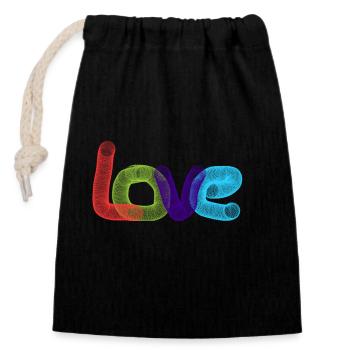 Aimer le design - Sac cadeau en coton avec cordon (14 x 20 cm) - noir - Devant