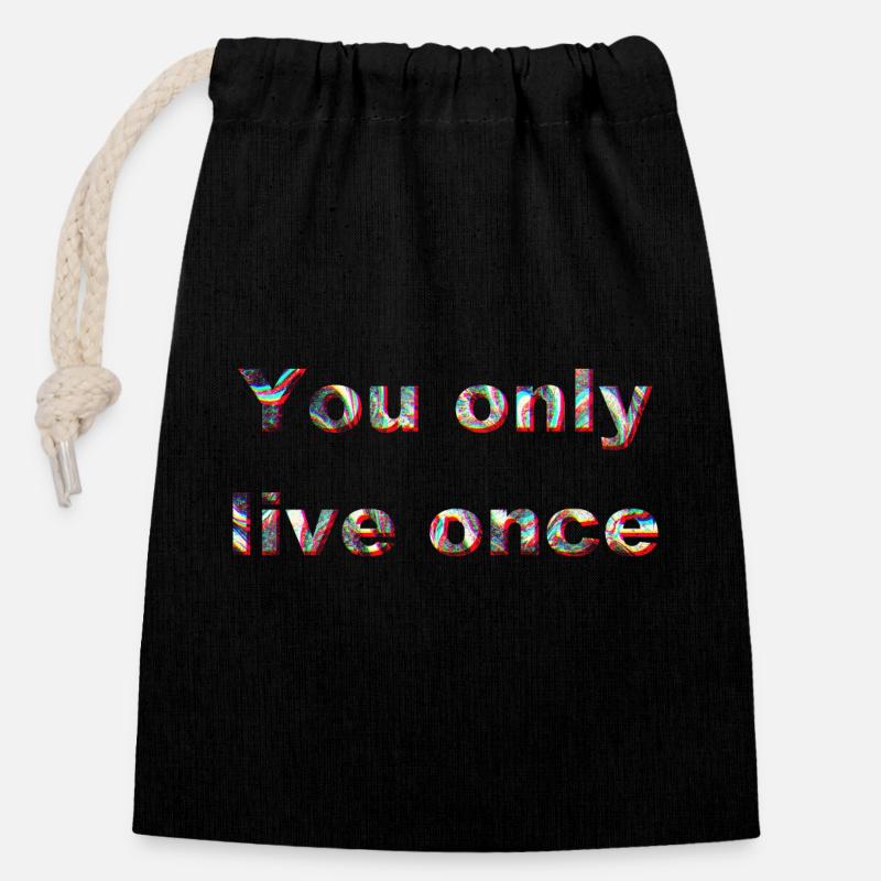 192112 - Closable cotton gift bag (14x20cm) - black