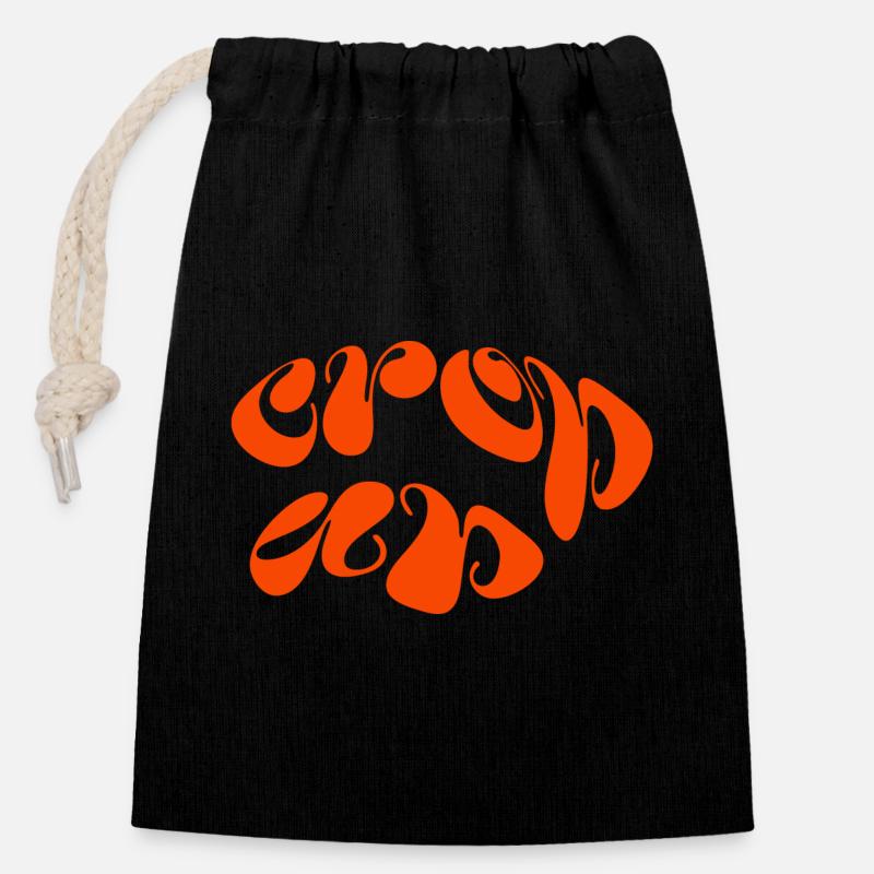 Crop up - Closable cotton gift bag (14x20cm) - black