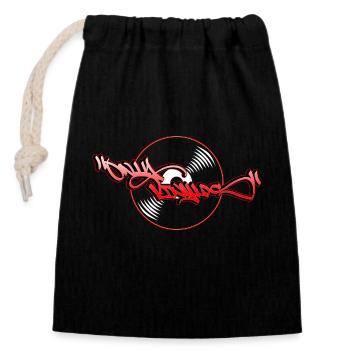 Only vinylos2 - Closable cotton gift bag (14x20cm) - black - Front