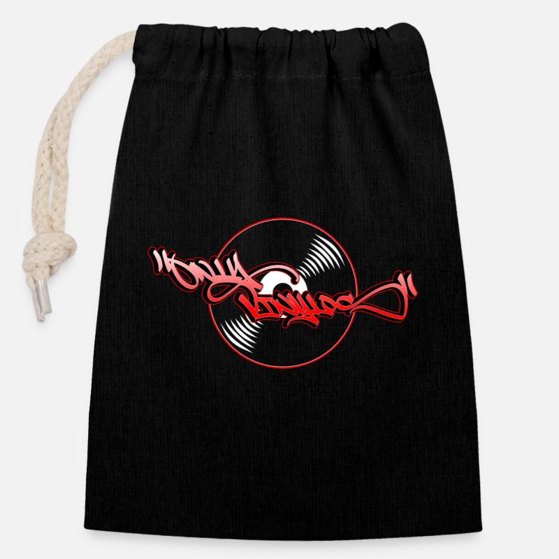 Only vinylos2 - Closable cotton gift bag (14x20cm) - black