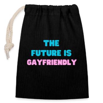 THE FUTURE IS GAYGRIENDLY - Sac cadeau en coton avec cordon (14 x 20 cm) - noir - Devant