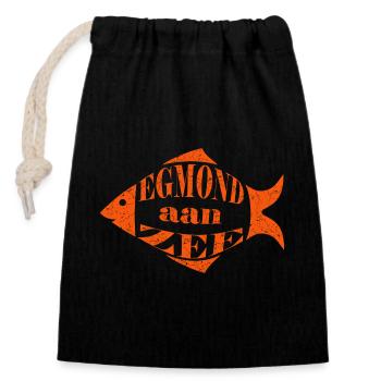 Egmond aan zee - Sac cadeau en coton avec cordon (14 x 20 cm) - noir - Devant