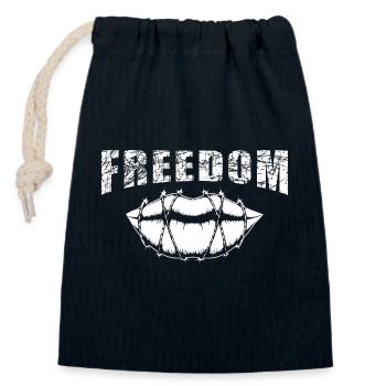Freedom Freedom - Lips in Barbed Wire - Closable cotton gift bag (14x20cm) - navy - Front