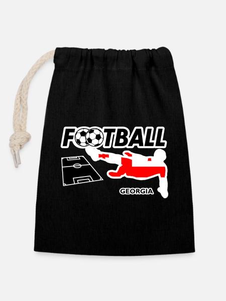 Soccer Fever Georgia - Closable cotton gift bag (14x20cm) - black