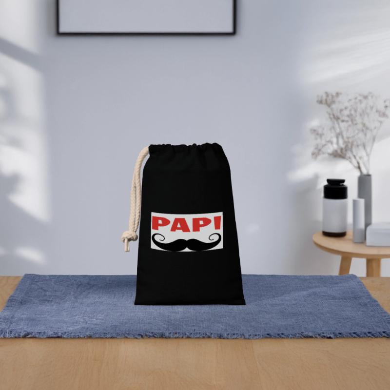 PAPI Sac cadeau en coton avec cordon (14 x 20 cm)