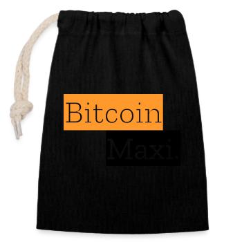 Bitcoin Maxi. - Verschließbarer Geschenkbeutel aus Baumwolle (14x20cm) - Schwarz - Vorne