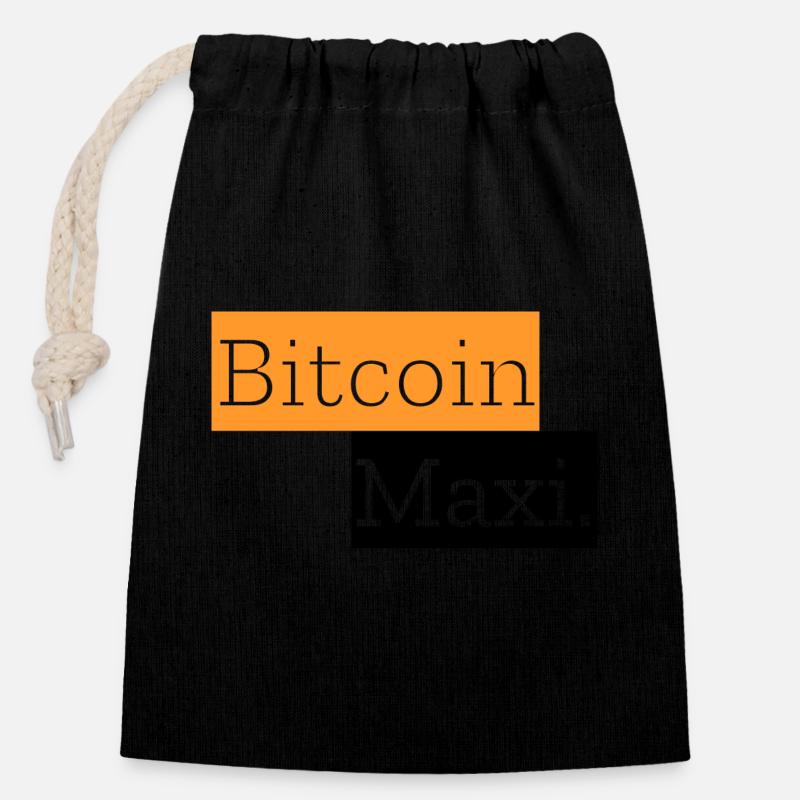 Bitcoin Maxi. - Closable cotton gift bag (14x20cm) - black