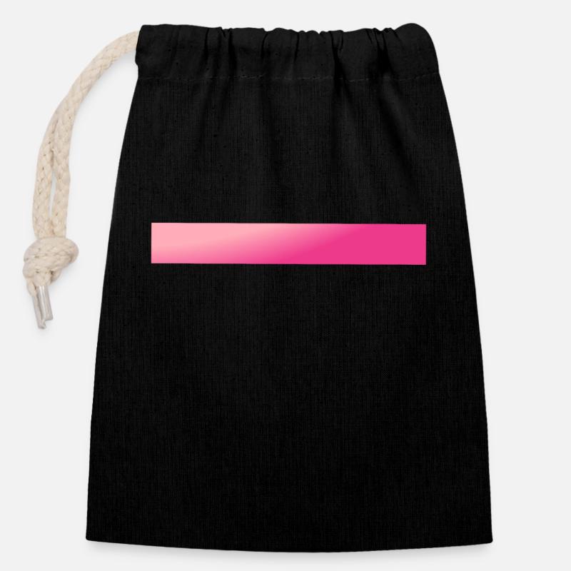 Pink Gradient Bars - Closable cotton gift bag (14x20cm) - black