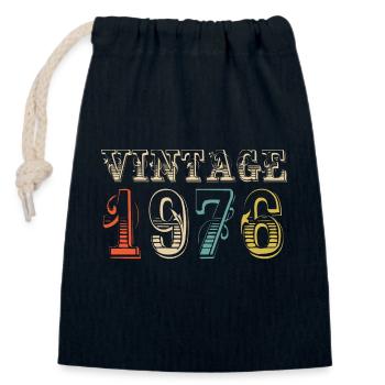 Jahrgang 1976 - 48. Geburtstag - 48 Jahre alt - Verschließbarer Geschenkbeutel aus Baumwolle (14x20cm) - Navy - Vorne