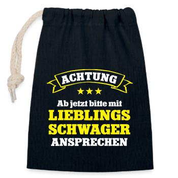 Lieblingsschwager Schwager Lieblings Bester Bruder - Verschließbarer Geschenkbeutel aus Baumwolle (14x20cm) - Navy - Vorne
