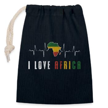 Africa Nature Conservation - Closable cotton gift bag (14x20cm) - navy - Front