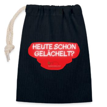 Have you smiled today? - Closable cotton gift bag (14x20cm) - navy - Front