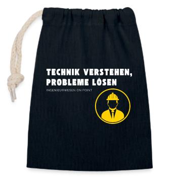 Comprendre la technologie, résoudre des problèmes Ingénierie . - Sac cadeau en coton avec cordon (14 x 20 cm) - bleu marine - Devant