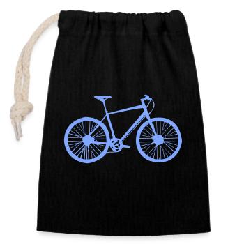 Bicycle Wheel - Closable cotton gift bag (14x20cm) - black - Front